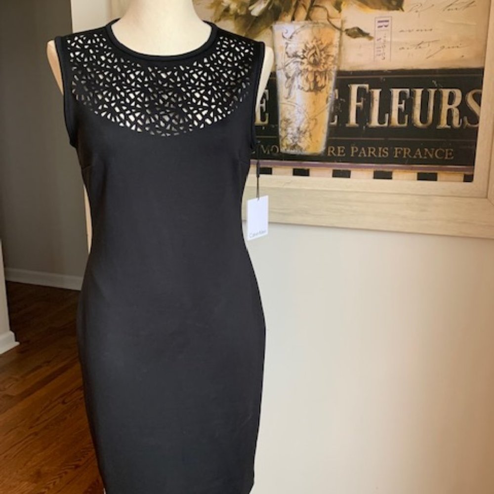 Calvin Klein Dress NWT Sexy and Modest in one dress! Size 6 Black